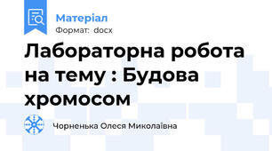 Лабораторна робота на тему : Будова хромосом