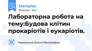 Лабораторна робота на тему:Будова клітин прокаріотів і еукаріотів.