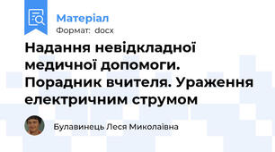 Надання невідкладної медичної допомоги. Порадник вчителя. Ураження електричним струмом