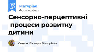 Сенсорно-перцептивні  процеси розвитку дитини