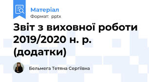 Звіт з виховної роботи 2019/2020 н. р.  (додатки)
