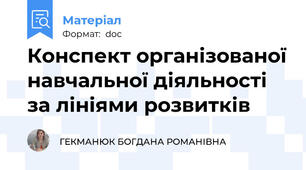 Конспект організованої навчальної діяльності за лініями розвитків