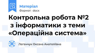 Контрольна робота №2  з інформатики з теми «Операційна система»