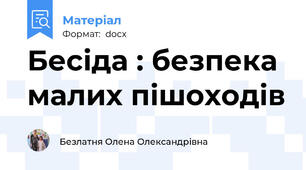 Бесіда : безпека малих пішоходів
