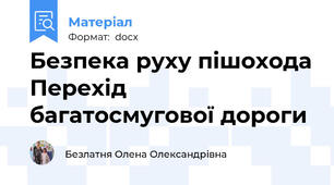 Безпека руху пішохода Перехід багатосмугової дороги