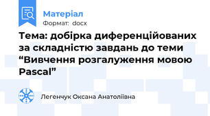 Тема: добірка диференційованих за складністю завдань до теми “Вивчення розгалуження мовою Pascal”