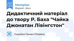 Дидактичний матеріал до твору Р. Баха "Чайка Джонатан Лівінгстон"