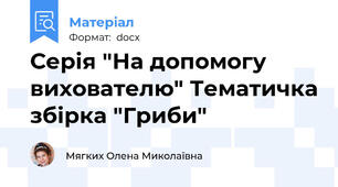 Серія "На допомогу вихователю" Тематичка збірка "Гриби"