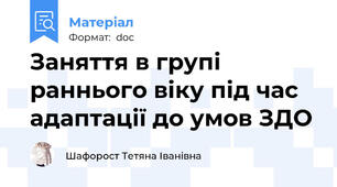 Заняття в групі раннього віку під час адаптації до умов ЗДО