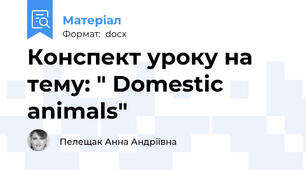 Конспект уроку на тему: " Domestic animals"