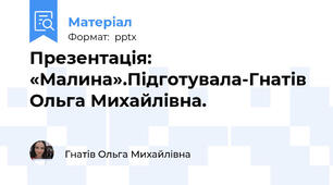 Презентація: «Малина».Підготувала-Гнатів Ольга Михайлівна.
