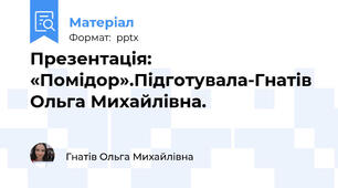 Презентація: «Помідор».Підготувала-Гнатів Ольга Михайлівна.