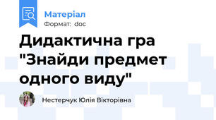 Дидактична гра "Знайди предмет одного виду"