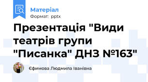 Презентація "Види театрів групи "Писанка" ДНЗ №163"