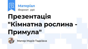 Презентація "Кімнатна рослина - Примула"