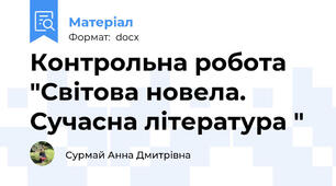 Контрольна робота "Світова новела. Сучасна література "