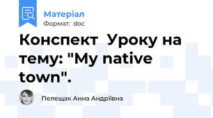 Конспект  Уроку на тему: "My native town".