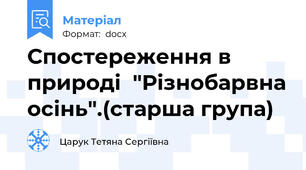 Спостереження в природі  "Різнобарвна осінь".(старша група)