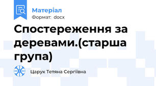 Спостереження за деревами.(старша група)