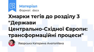 Хмарки тегів до розділу 3 "Держави Центрально-Східної Європи: трансформаційні процеси"