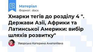 Хмарки тегів до розділу 4 ". Держави Азії, Африки та Латинської Америки: вибір шляхів розвитку"