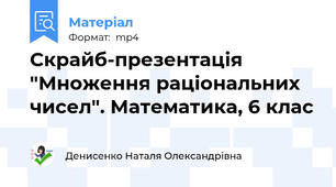 Скрайб-презентація "Множення раціональних чисел". Математика, 6 клас