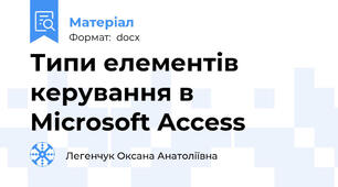 Типи елементів керування в Mіcrosoft Access