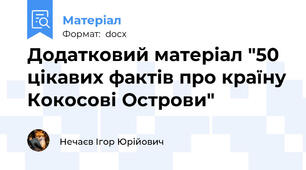 Додатковий матеріал "50 цікавих фактів про країну Кокосові Острови"