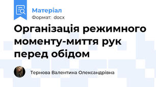 Організація режимного моменту-миття рук перед обідом