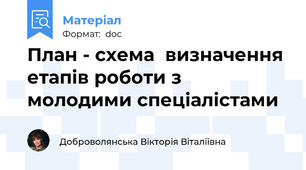 План - схема  визначення етапів роботи з молодими спеціалістами