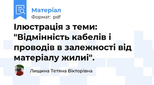Ілюстрація з теми: "Відмінність кабелів і проводів в залежності від матеріалу жилиі".