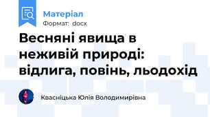 Весняні явища в неживій природі: відлига, повінь, льодохід