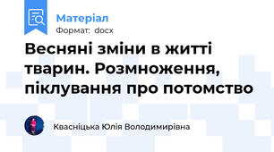 Весняні зміни в житті тварин. Розмноження, піклування про потомство