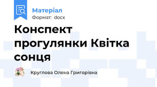 Конспект прогулянки Квітка сонця