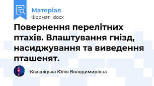 Повернення перелітних птахів. Влаштування гнізд, насиджування та виведення пташенят.