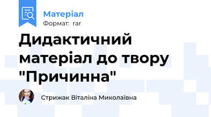 Дидактичний матеріал до твору "Причинна"