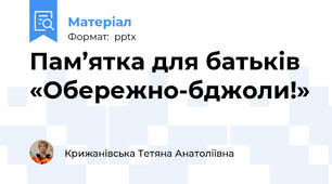 Пам’ятка для батьків «Обережно-бджоли!»