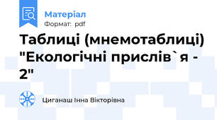Таблиці (мнемотаблиці) "Екологічні прислів`я - 2"