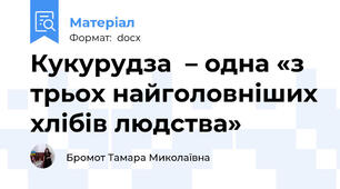 Кукурудза  – одна «з трьох найголовніших хлібів людства»