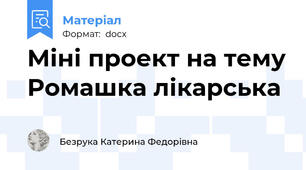 Міні проект на тему Ромашка лікарська