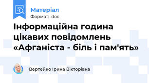 Інформаційна година цікавих повідомлень «Афганіста - біль і пам'ять»