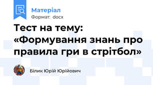Тест на тему: «Формування знань про правила гри в стрітбол»