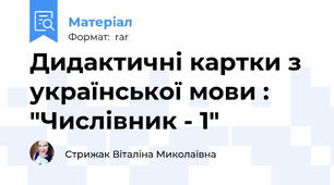 Дидактичні картки з української мови : "Числівник - 1"