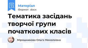Тематика засідань творчої групи початкових класів