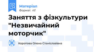 Заняття з фізкультури "Незвичайний моторчик"