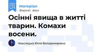 Осінні явища в житті тварин. Комахи восени.