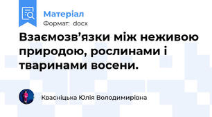 Взаємозв’язки між неживою природою, рослинами і тваринами восени.