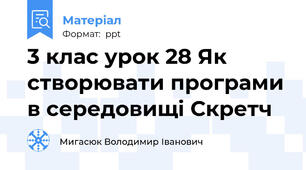 3 клас урок 28 Як створювати програми в середовищі Скретч