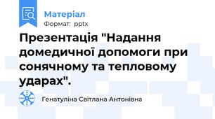 Презентація "Надання домедичної допомоги при сонячному та тепловому ударах".