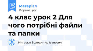 4 клас урок 2 Для чого потрібні файли та папки